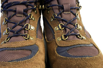 Close-up of a pair of hiking shoes